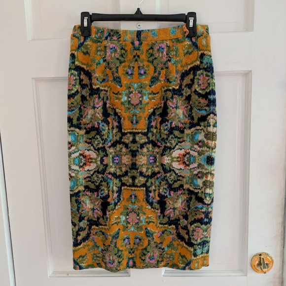 Maeve Gold and Black Embellished Midi Pencil Skirt - Picture 2 of 5